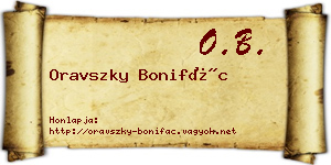 Oravszky Bonifác névjegykártya
